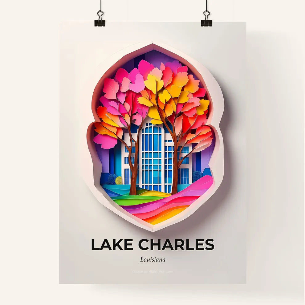 Vivid Lake Charles, Louisiana, Colorful Poster