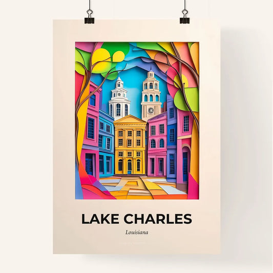 Vivid Lake Charles, Louisiana, Colorful Poster