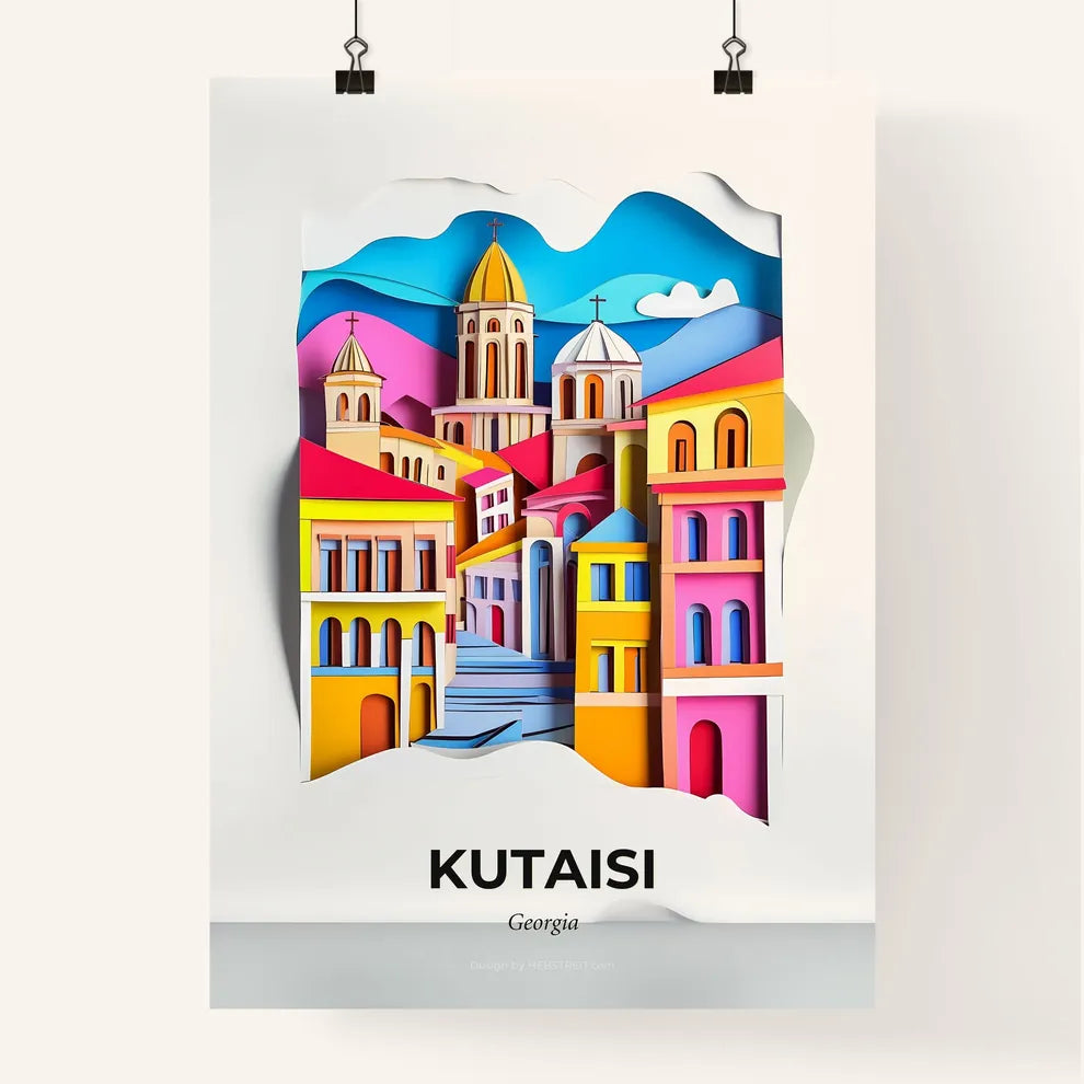 Vivid Kutaisi, Georgia, Colorful Poster
