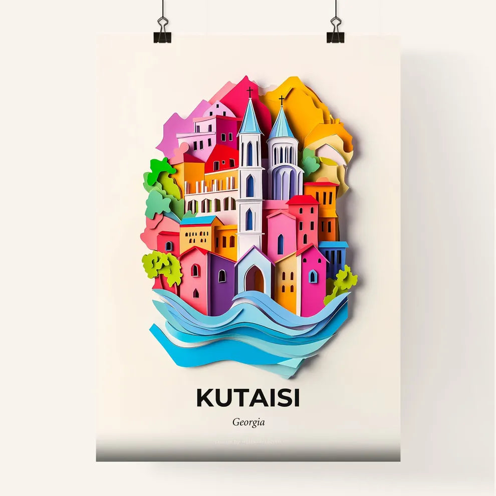 Vivid Kutaisi, Georgia, Colorful Poster