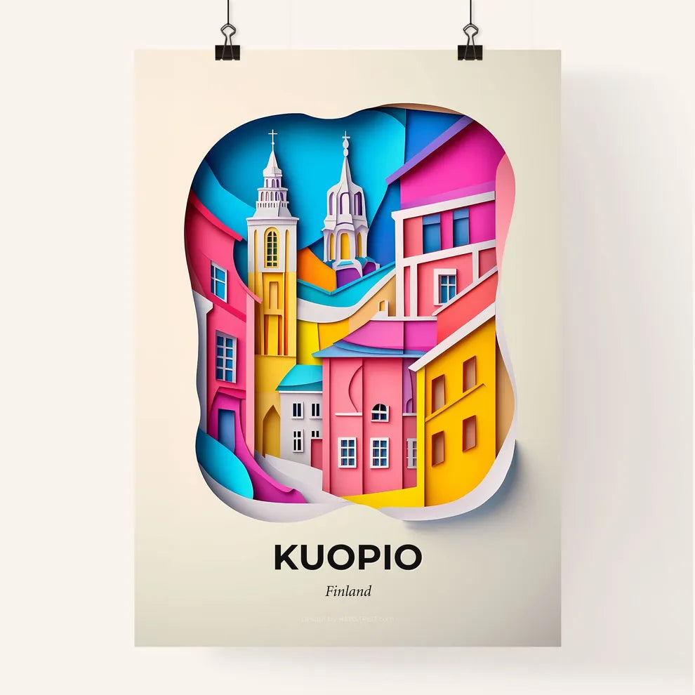 Vivid Kuopio, Finland, Colorful Poster
