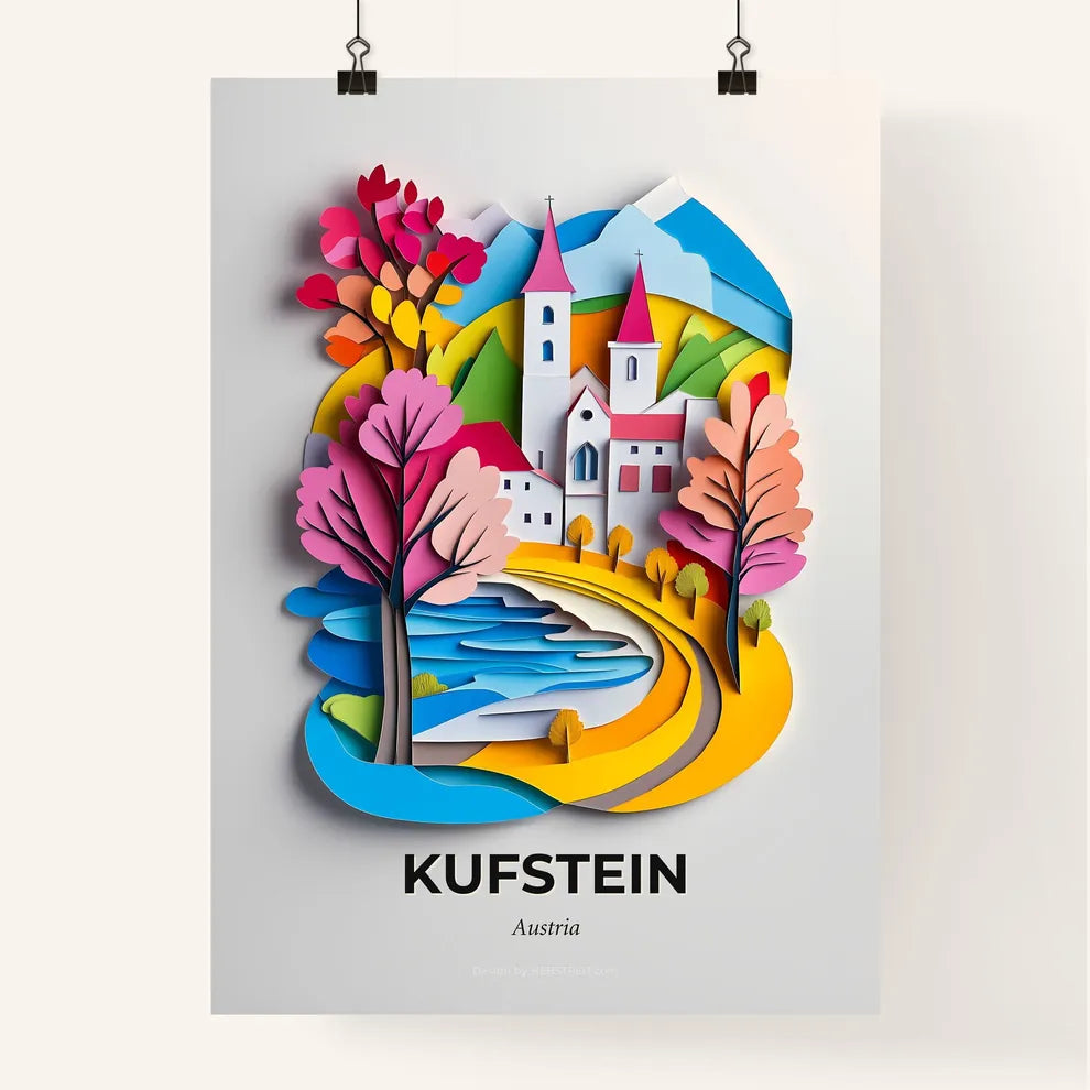 Vivid Kufstein, Austria, Colorful Poster