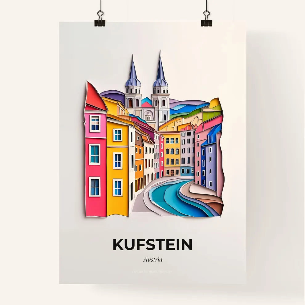 Vivid Kufstein, Austria, Colorful Poster