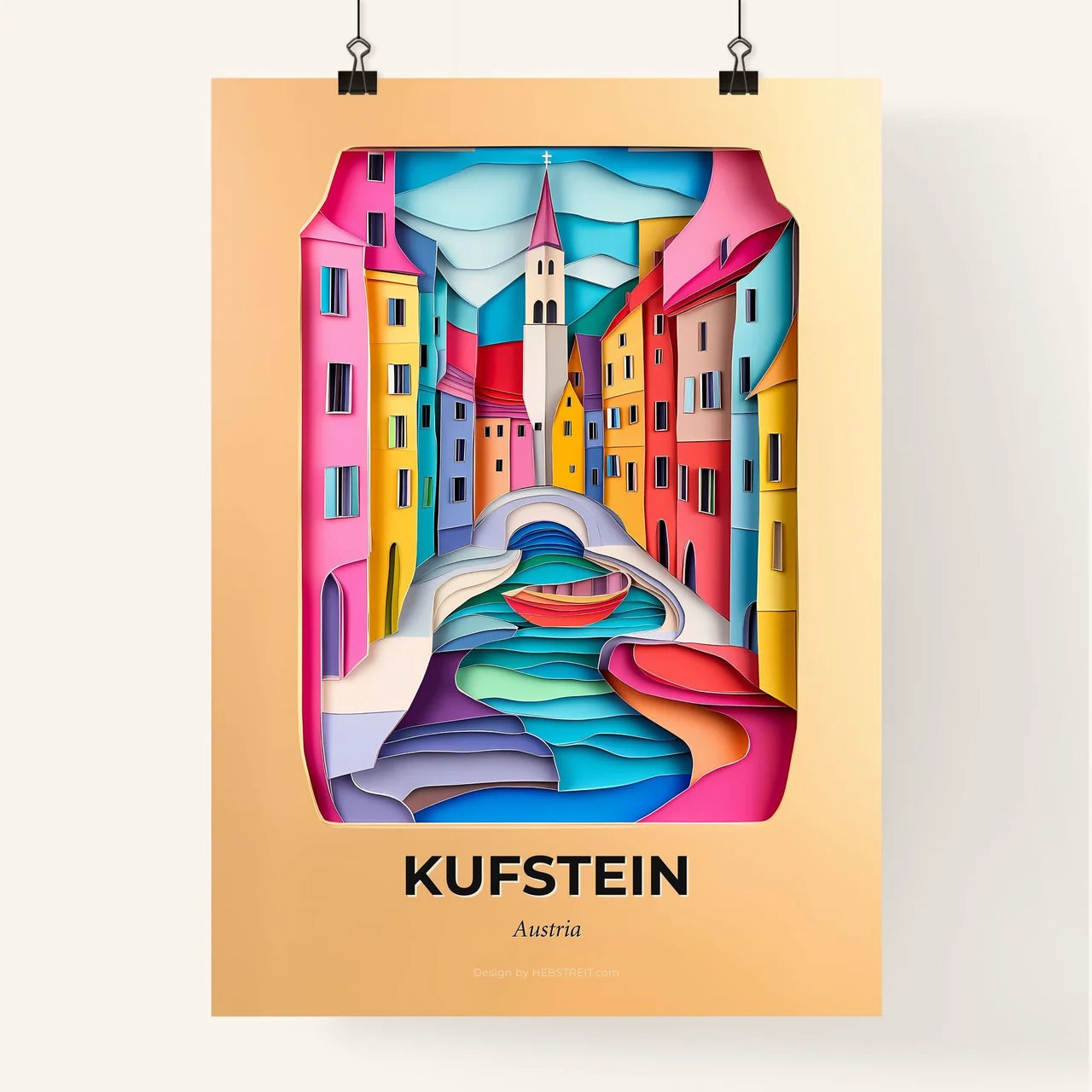 Vivid Kufstein, Austria, Colorful Poster