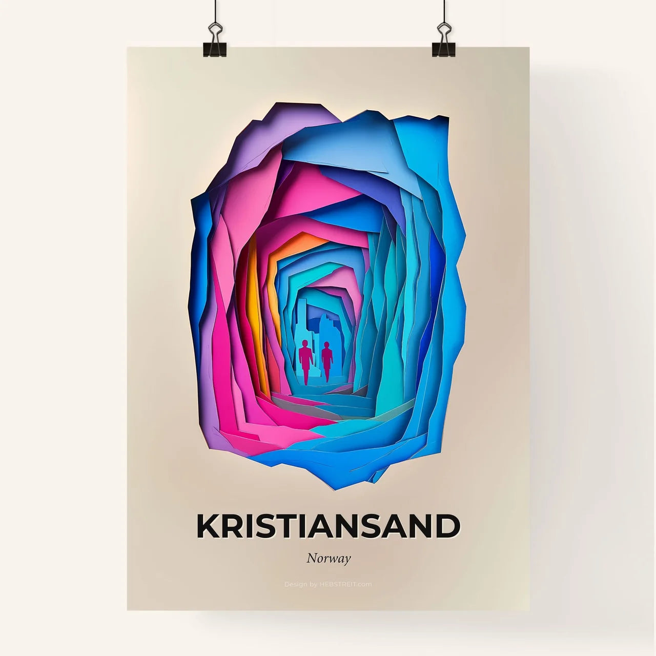 Vivid Kristiansand, Norway, Colorful Poster