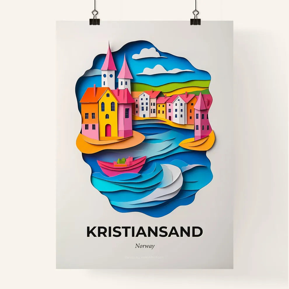 Vivid Kristiansand, Norway, Colorful Poster