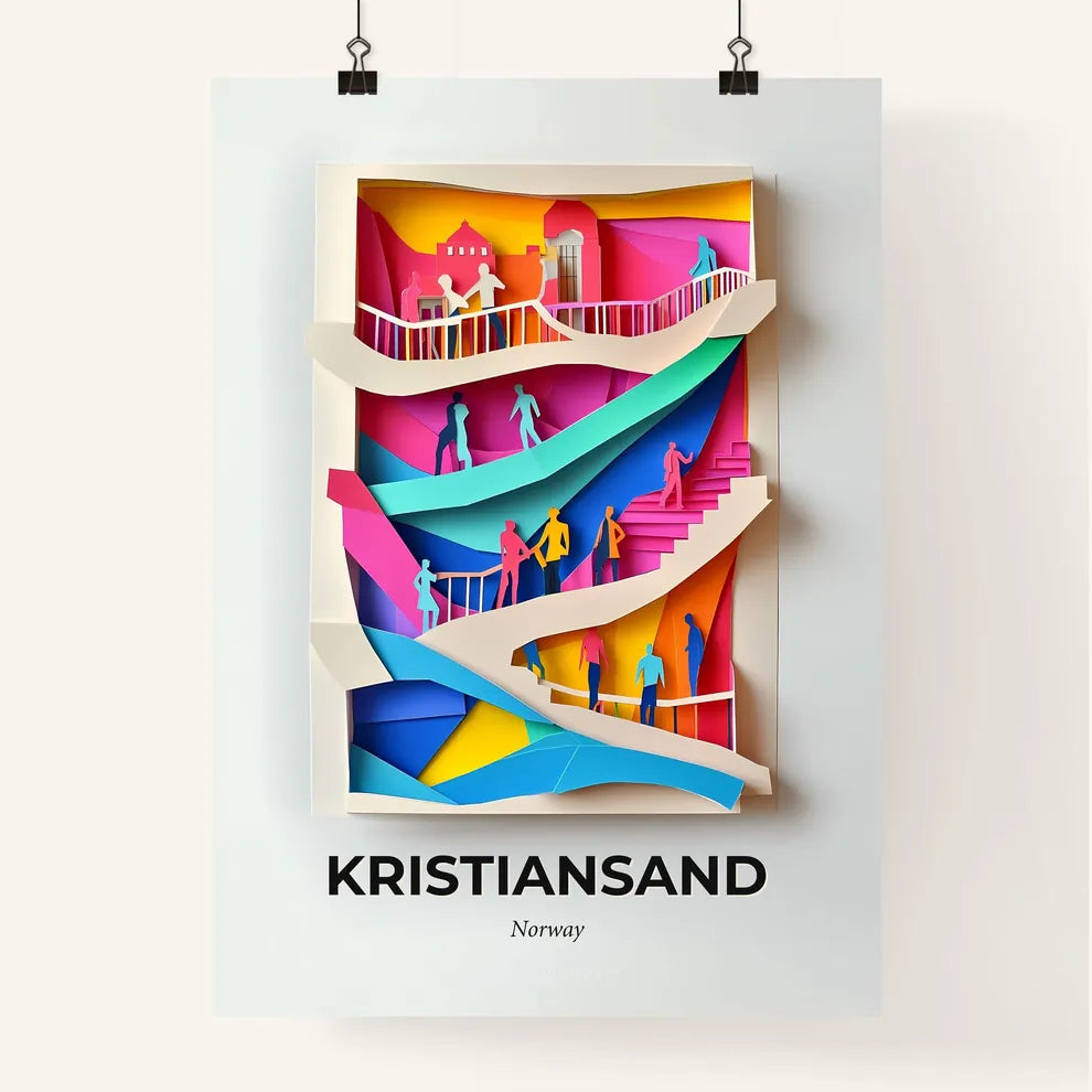 Vivid Kristiansand, Norway, Colorful Poster