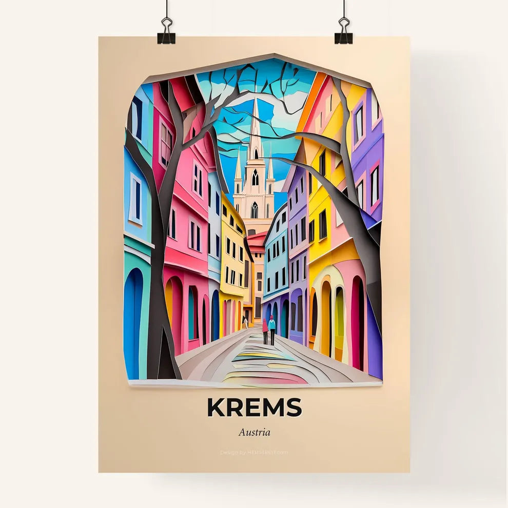 Vivid Krems, Austria, Colorful Poster