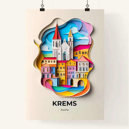 Vivid Krems, Austria, Colorful Poster