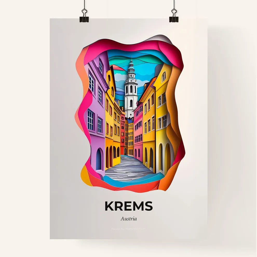 Vivid Krems, Austria, Colorful Poster