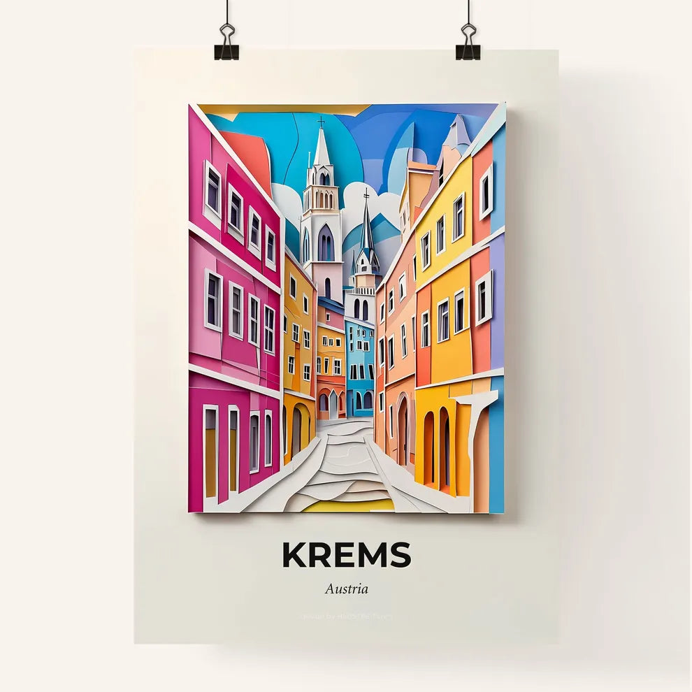 Vivid Krems, Austria, Colorful Poster
