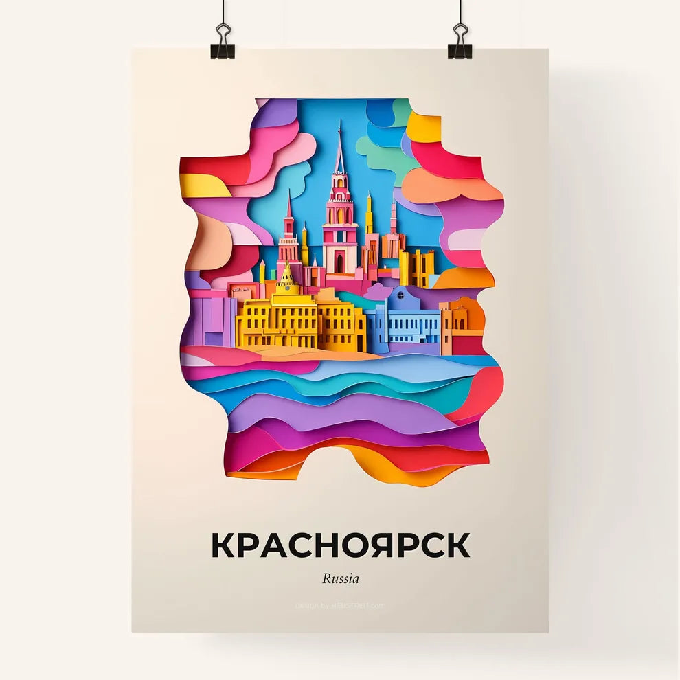Vivid Krasnoyarsk, Russia, Colorful Poster