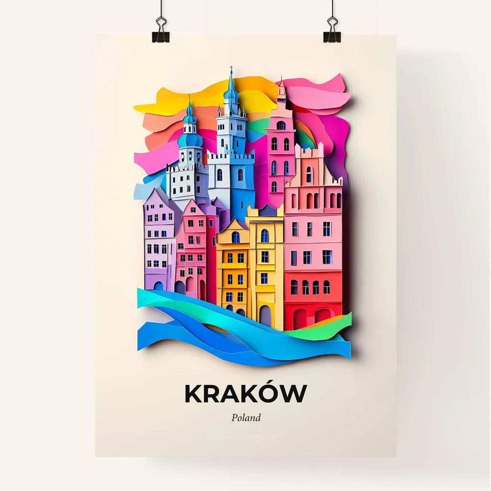 Vivid Kraków, Poland, Colorful Poster