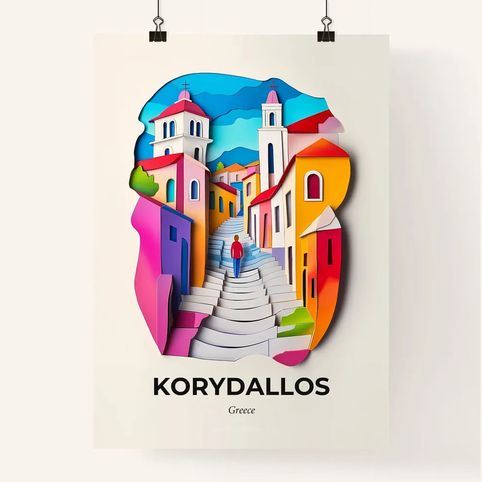 Vivid Korydallos, Greece, Colorful Poster