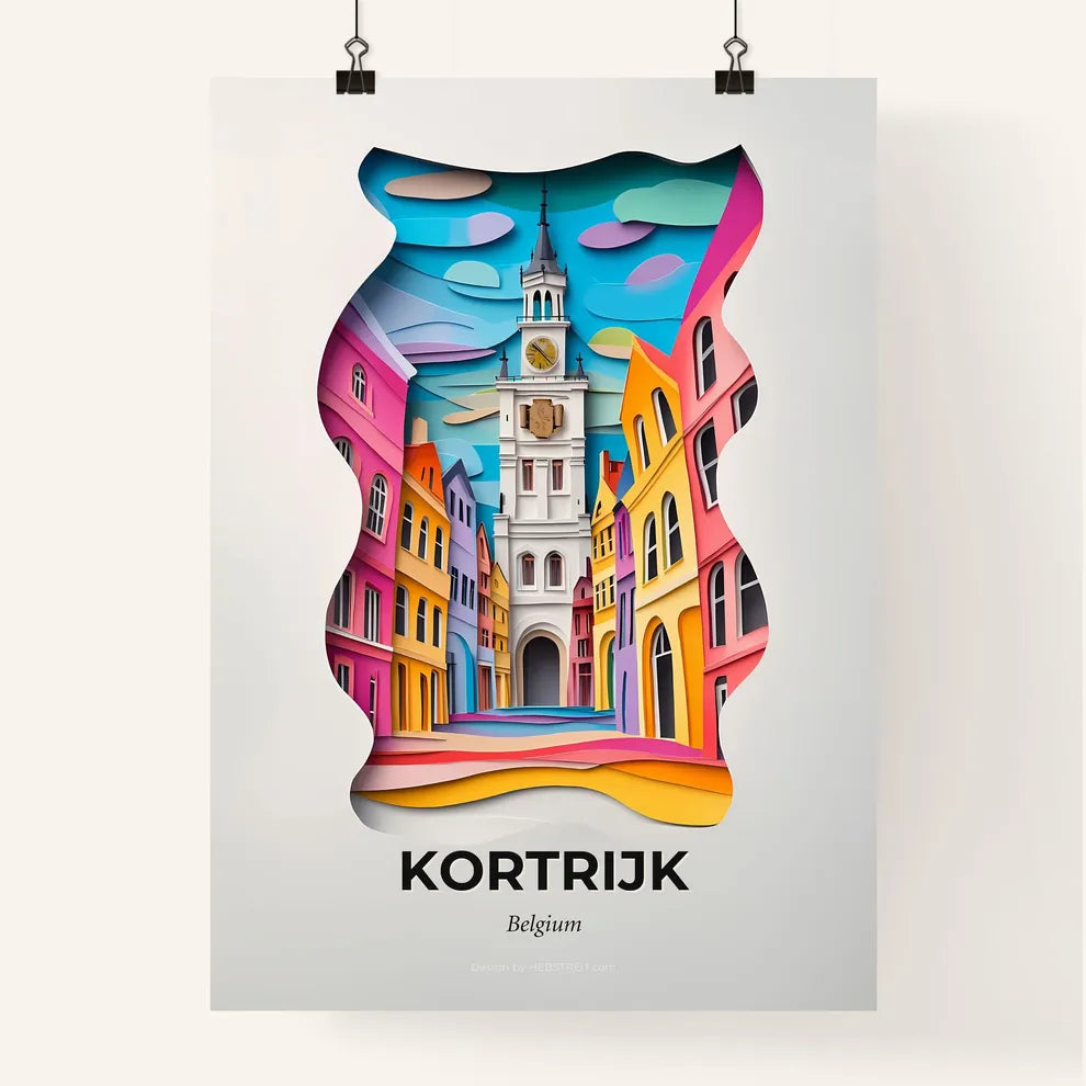 Vivid Kortrijk , Belgium, Colorful Poster