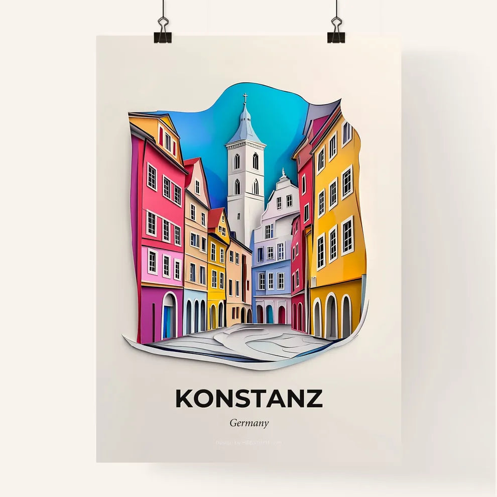 Vivid Konstanz, Germany, Colorful Poster