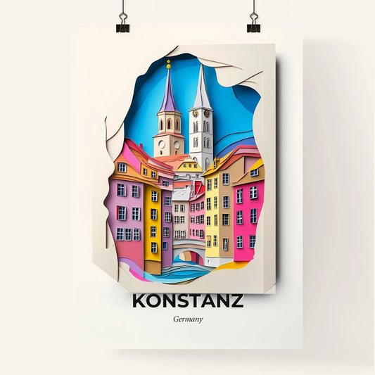 Vivid Konstanz, Germany, Colorful Poster