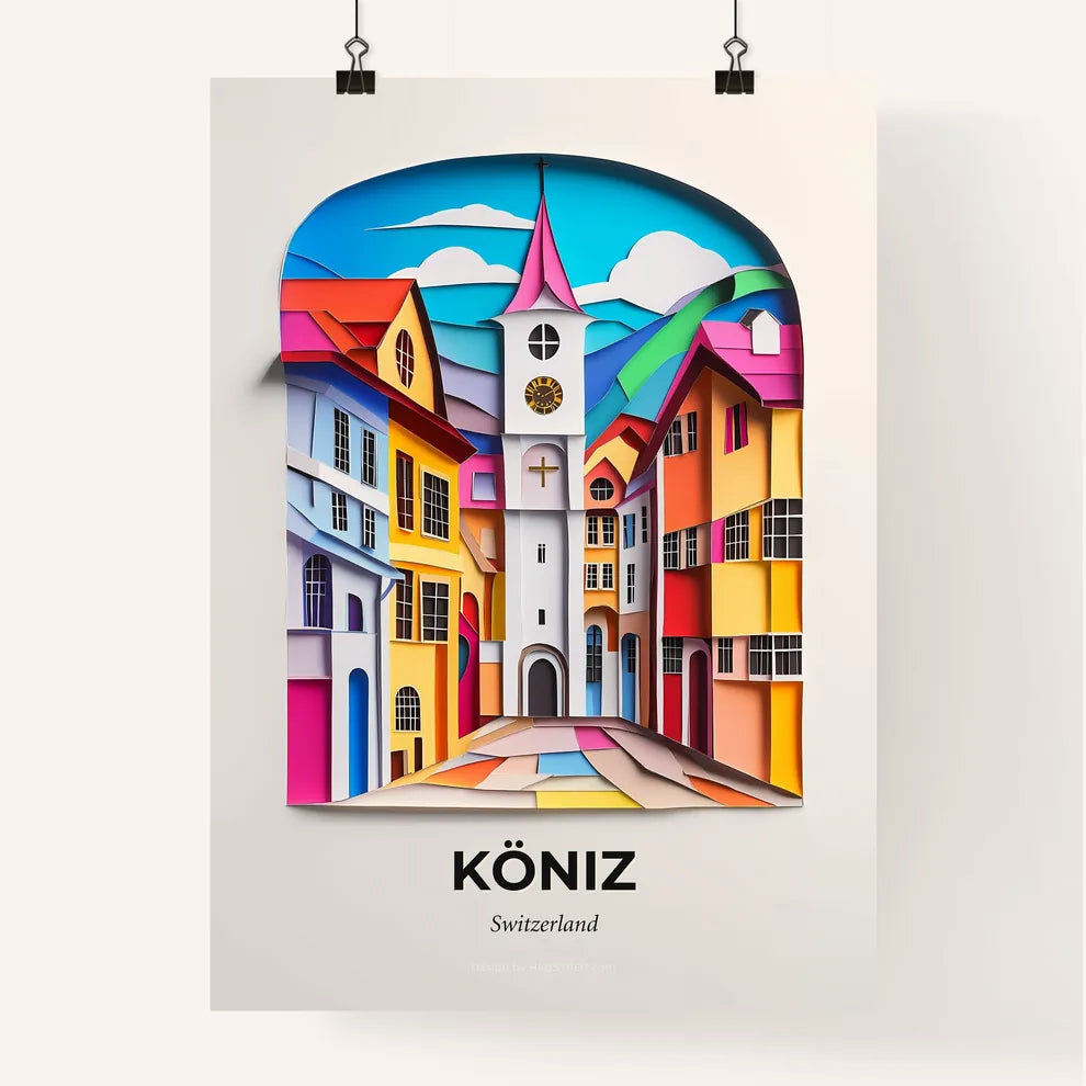 Vivid Köniz, Switzerland, Colorful Poster