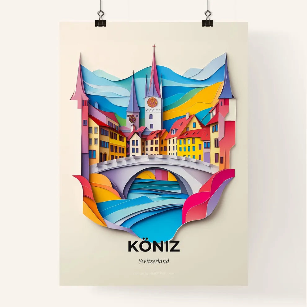 Vivid Köniz, Switzerland, Colorful Poster