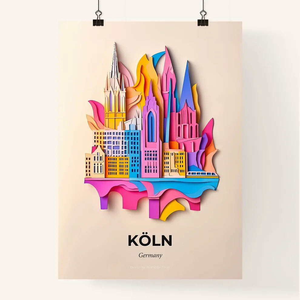 Vivid Cologne, Germany, Colorful Poster