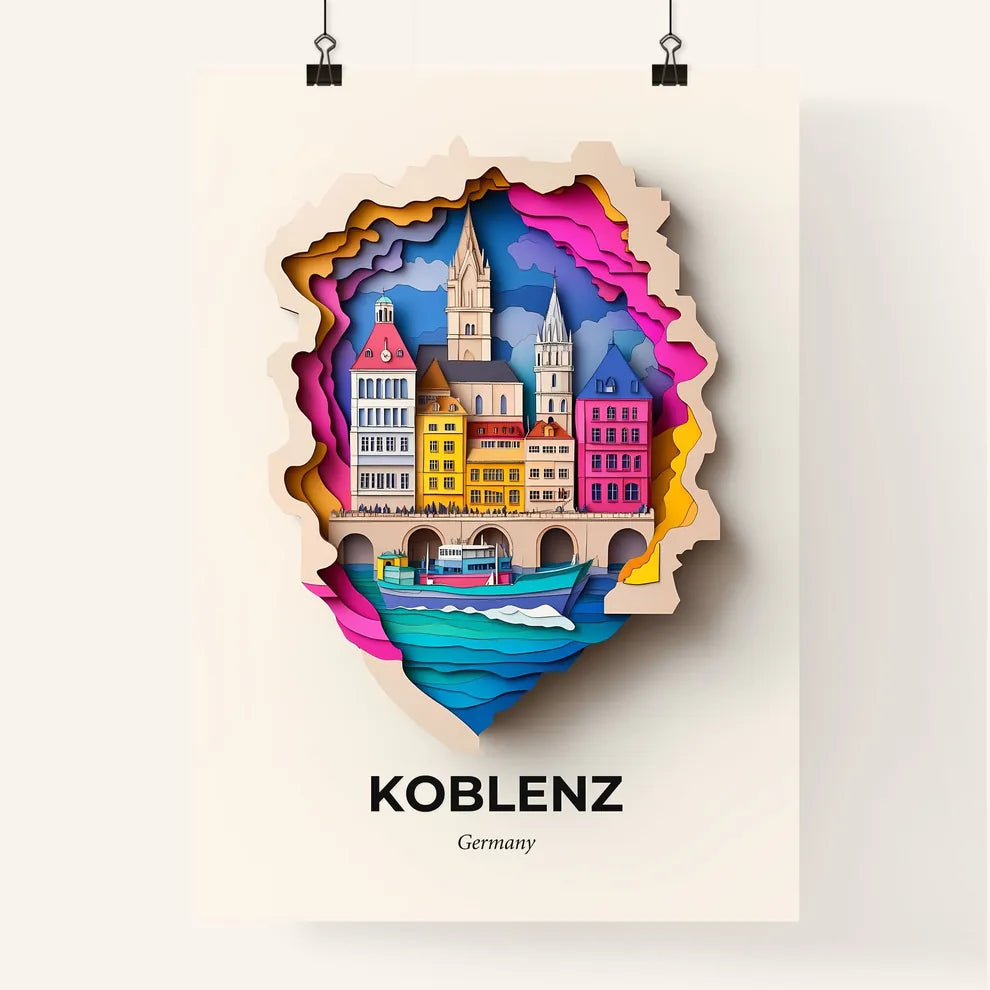 Vivid Koblenz, Germany, Colorful Poster