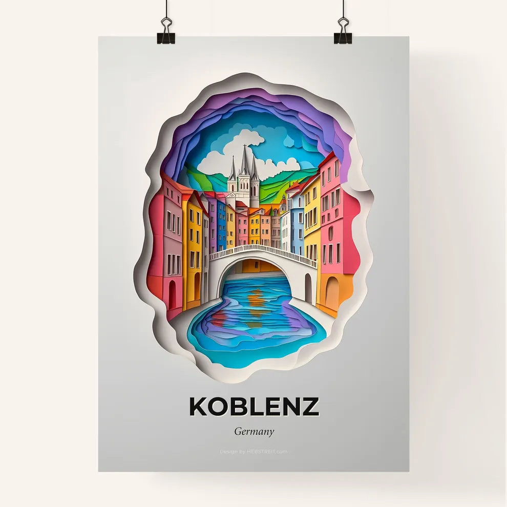 Vivid Koblenz, Germany, Colorful Poster