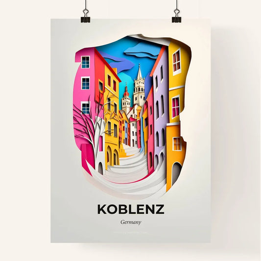 Vivid Koblenz, Germany, Colorful Poster