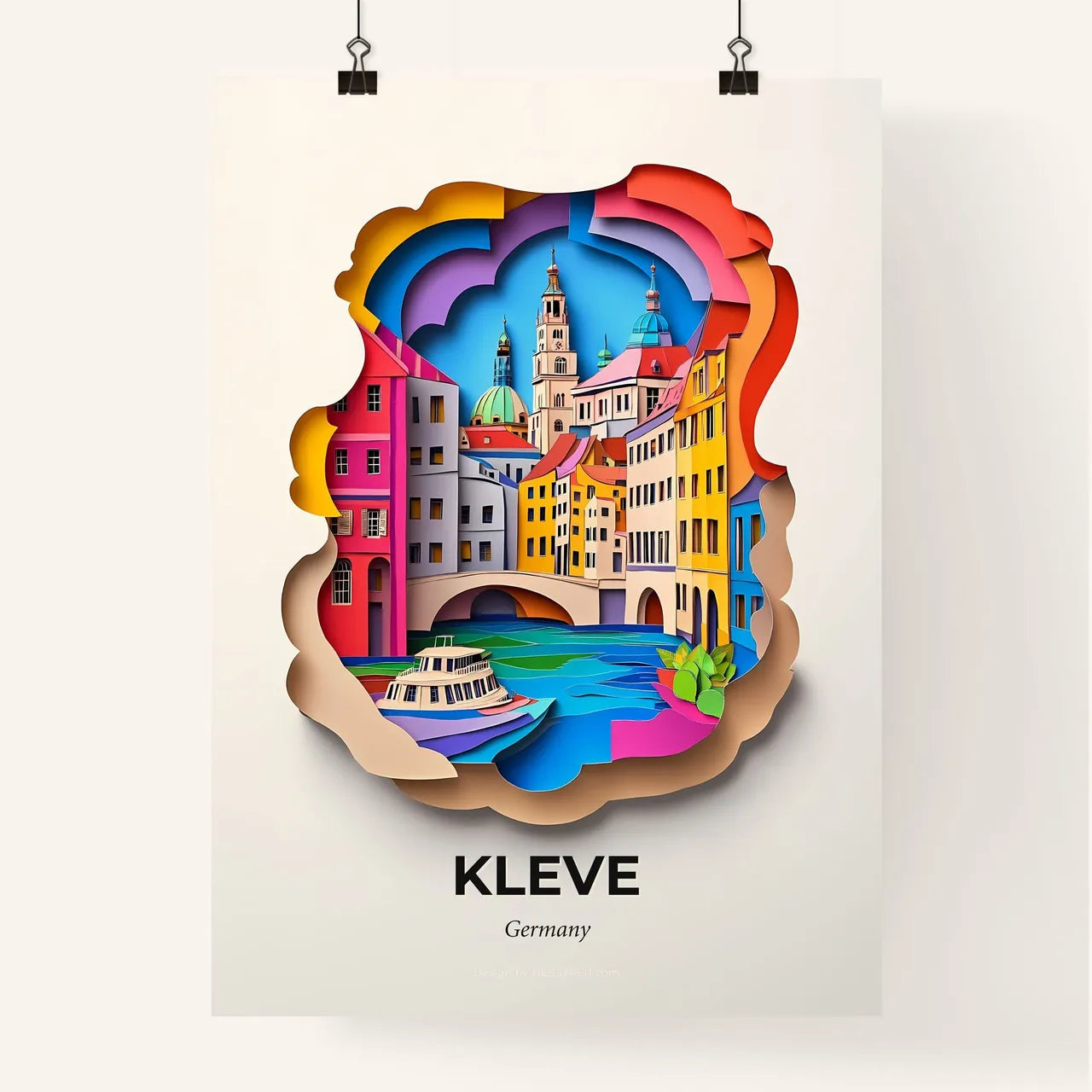 Vivid Kleve, Germany, Colorful Poster