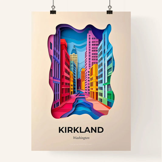 Vivid Kirkland, Washington, Colorful Poster