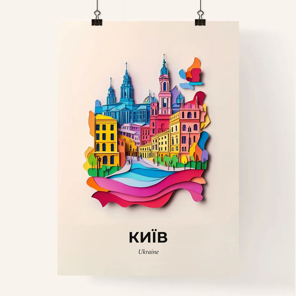 Vivid Kiev, Ukraine, Colorful Poster