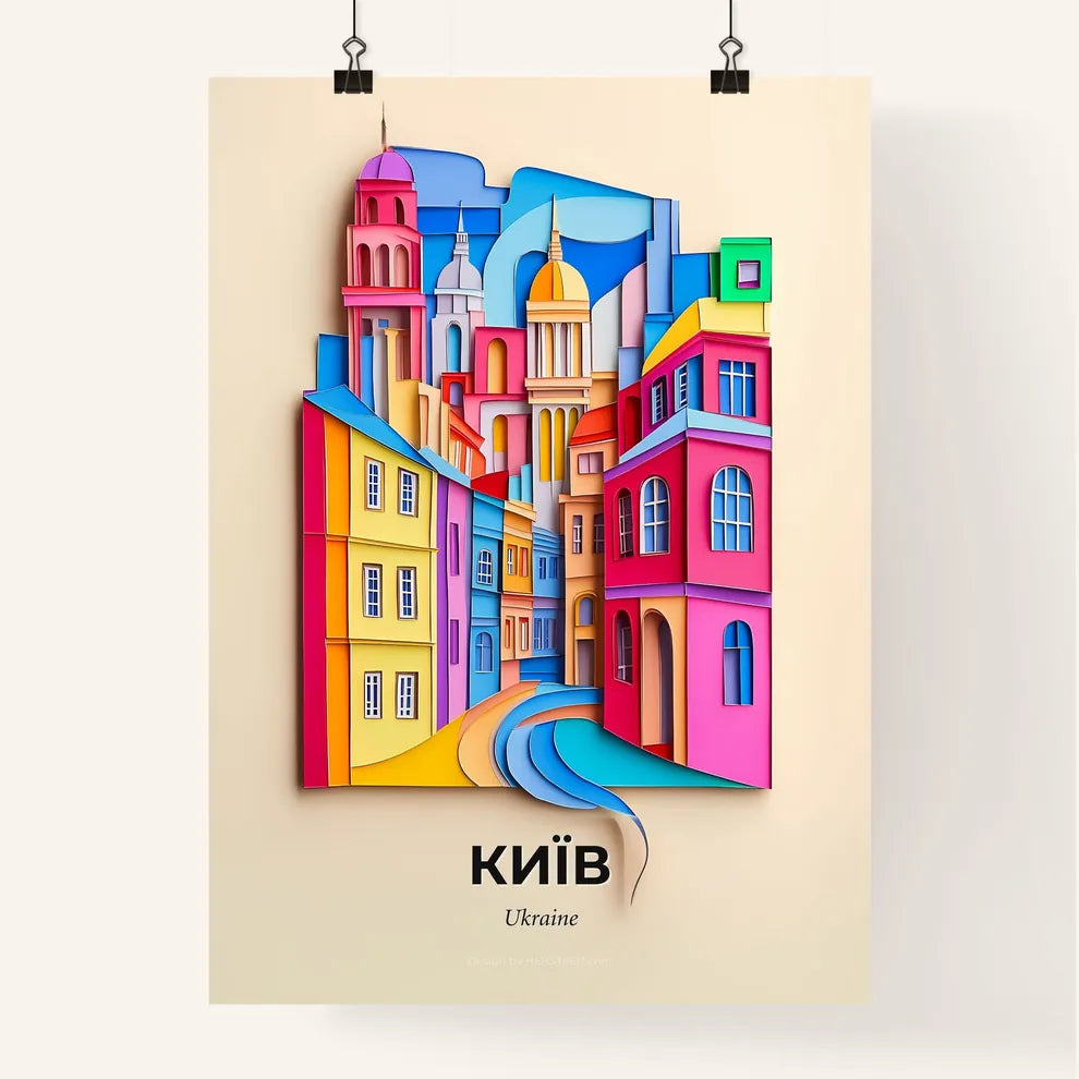 Vivid Kiev, Ukraine, Colorful Poster