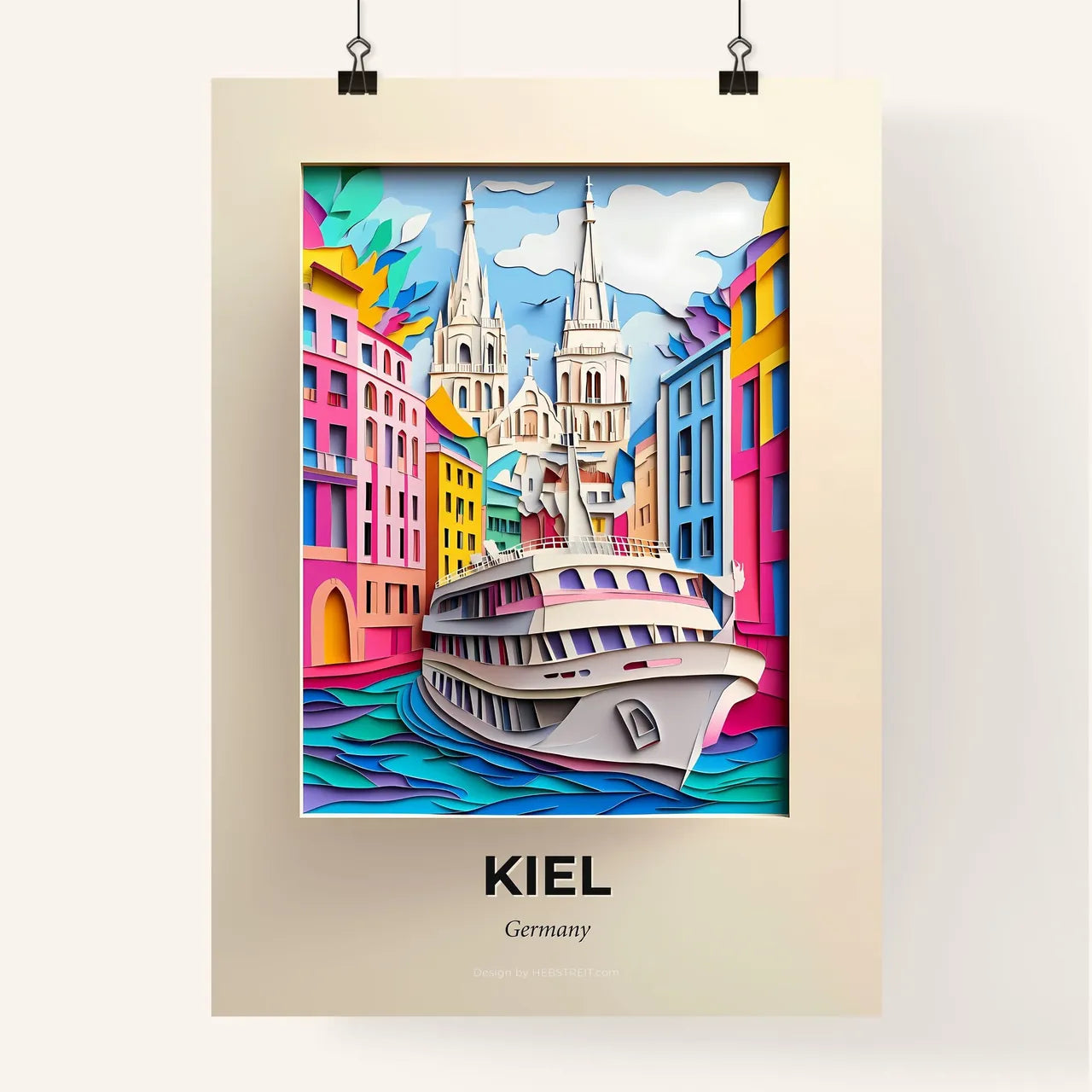 Vivid Kiel, Germany, Colorful Poster