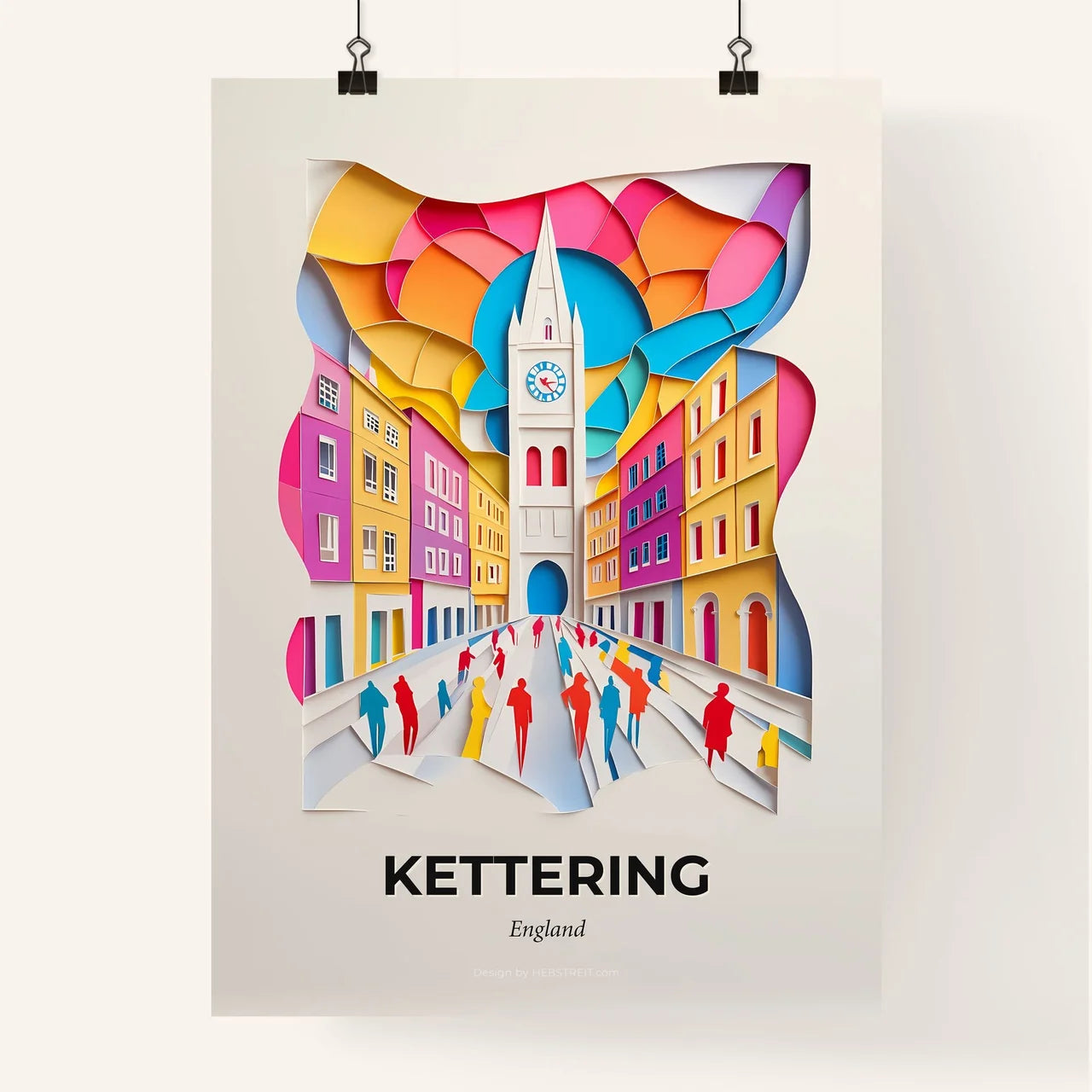 Vivid Kettering, England, Colorful Poster