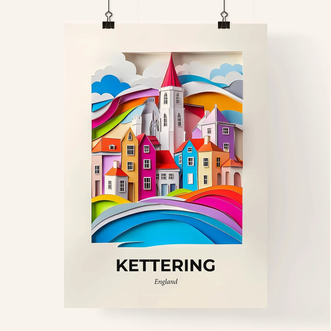 Vivid Kettering, England, Colorful Poster