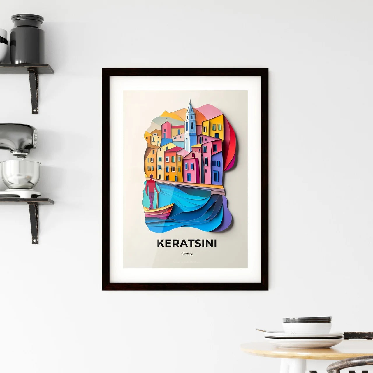 Vivid Keratsini, Greece, Framed Wall Art