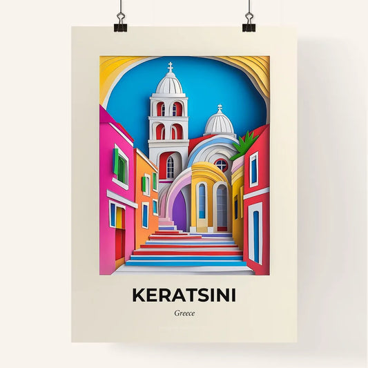 Vivid Keratsini, Greece, Colorful Poster