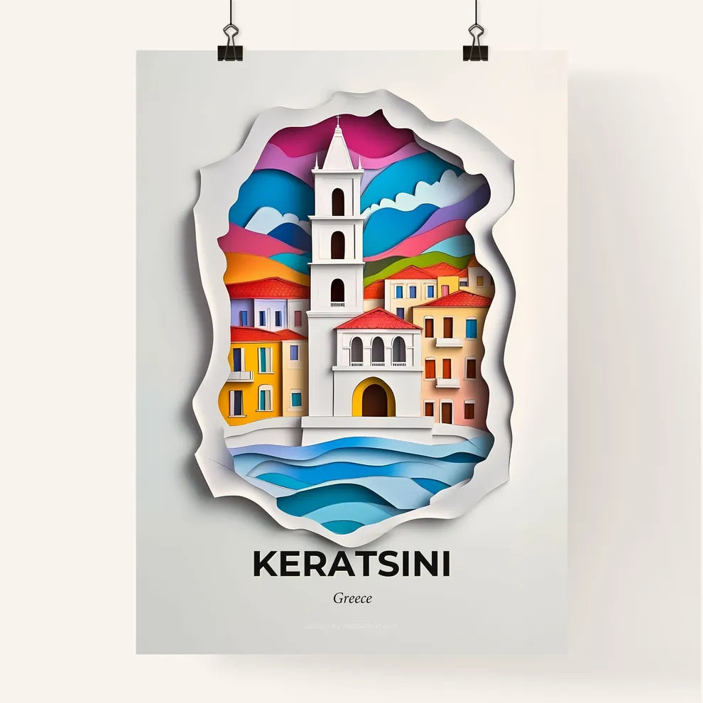 Vivid Keratsini, Greece, Colorful Poster