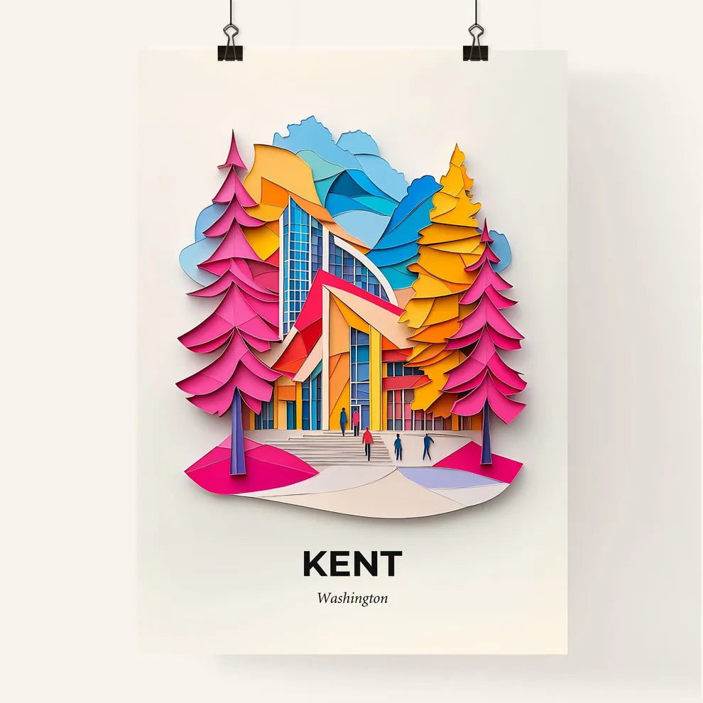 Vivid Kent, Washington, Colorful Poster