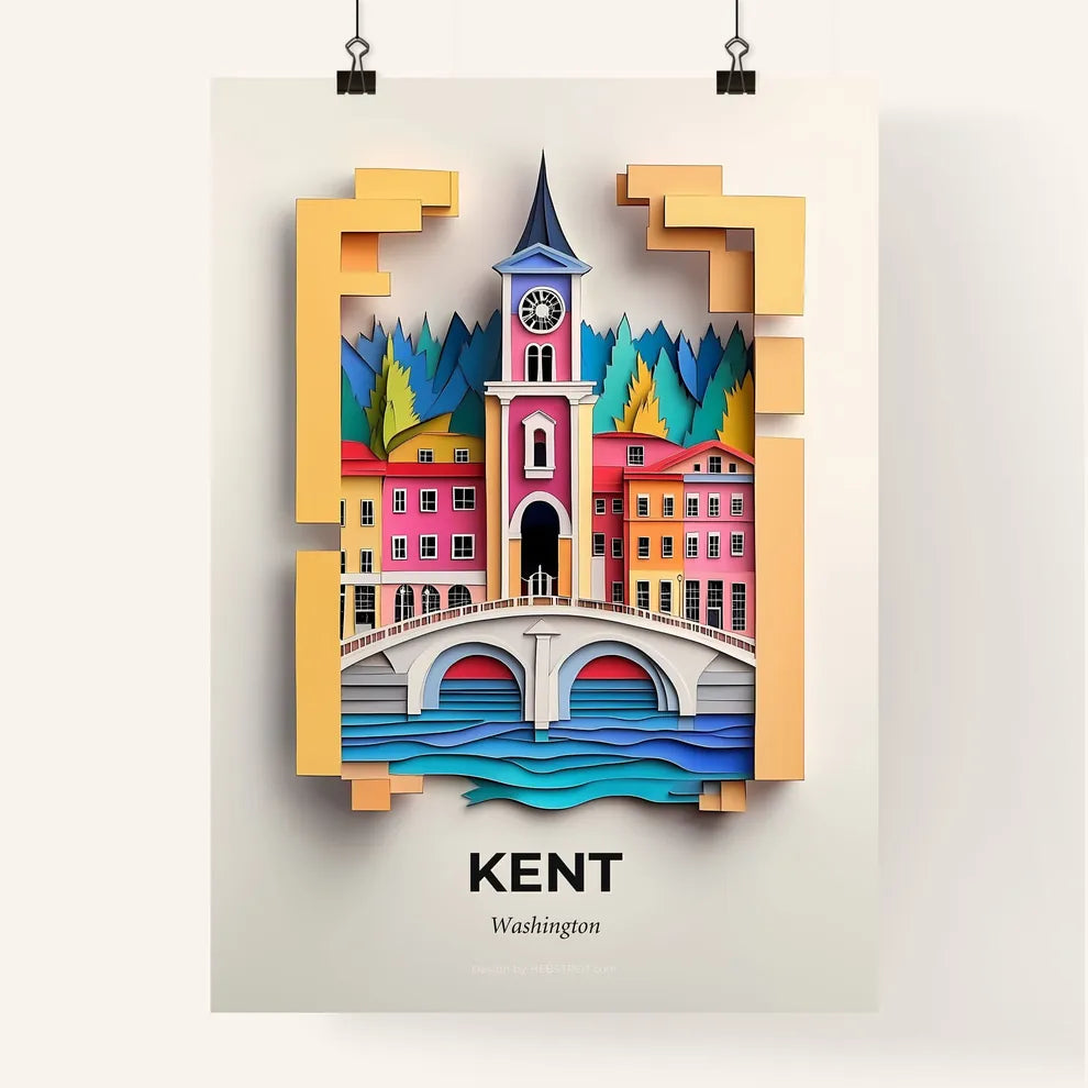 Vivid Kent, Washington, Colorful Poster