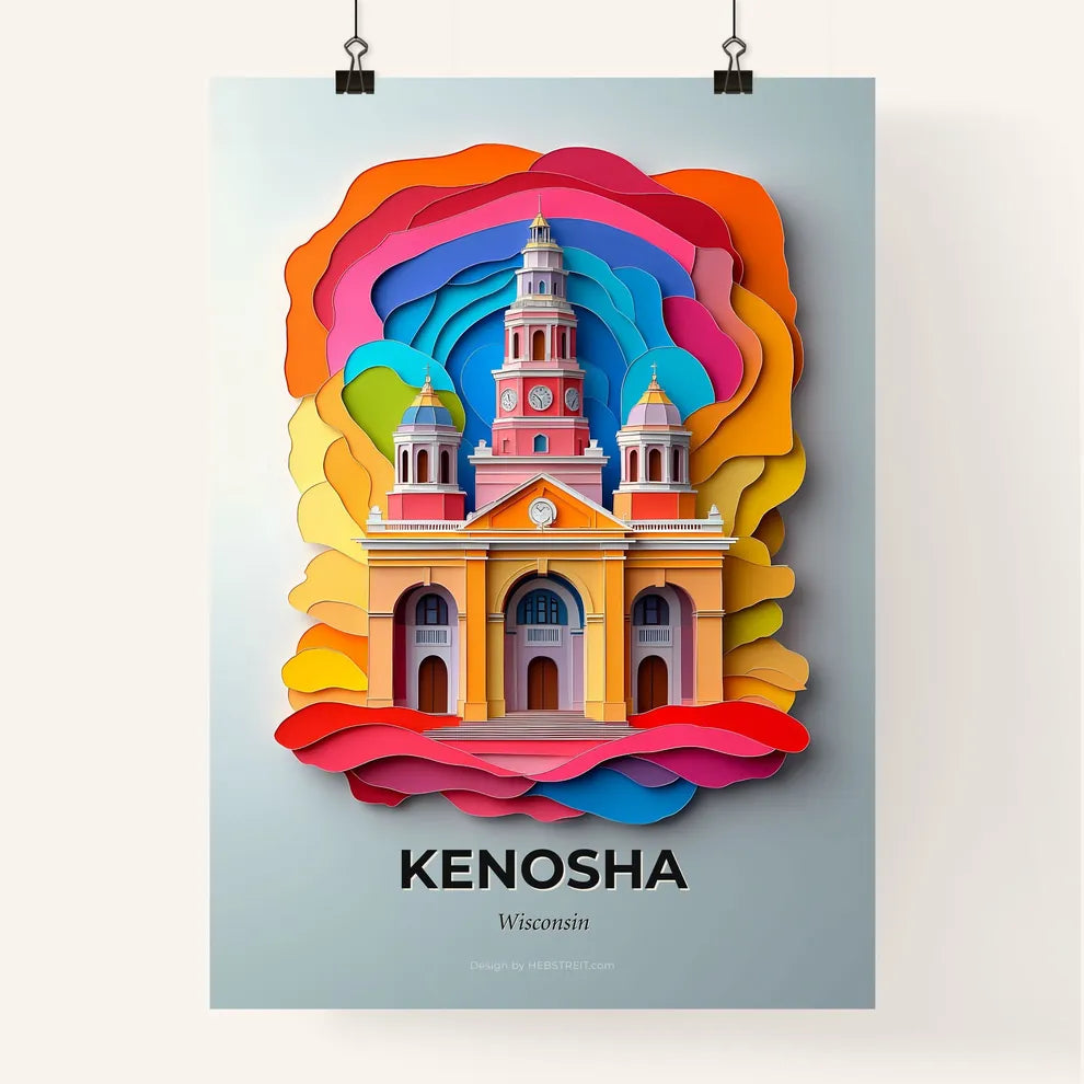 Vivid Kenosha, Wisconsin, Colorful Poster