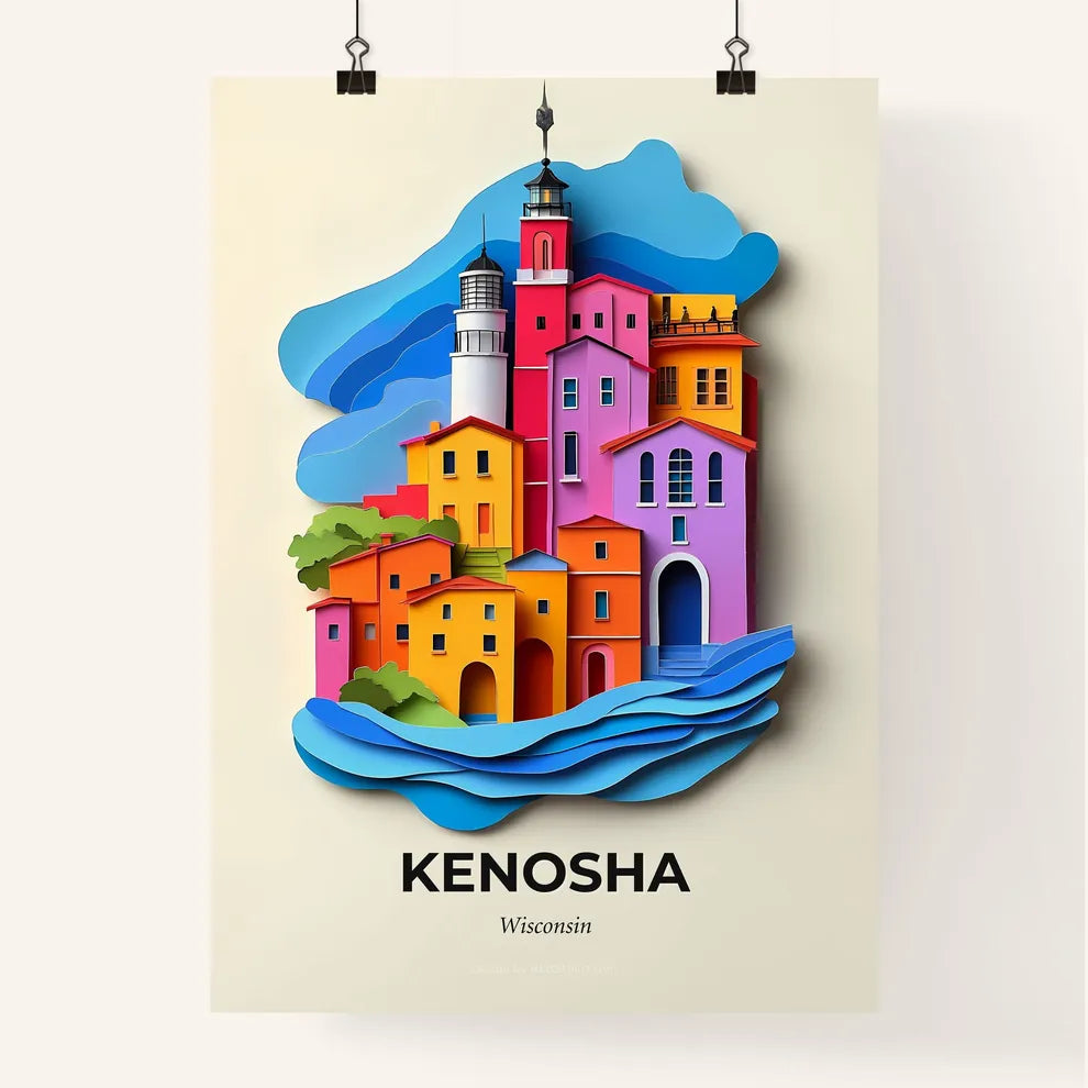 Vivid Kenosha, Wisconsin, Colorful Poster