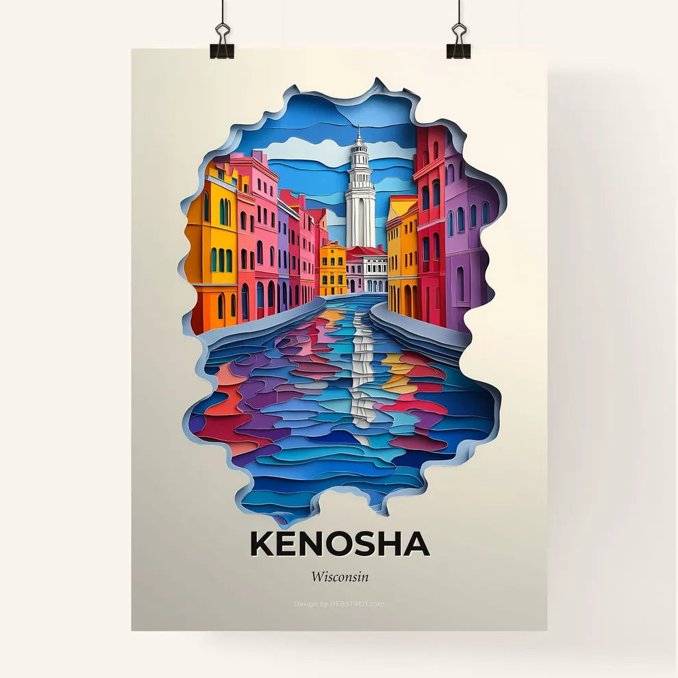 Vivid Kenosha, Wisconsin, Colorful Poster