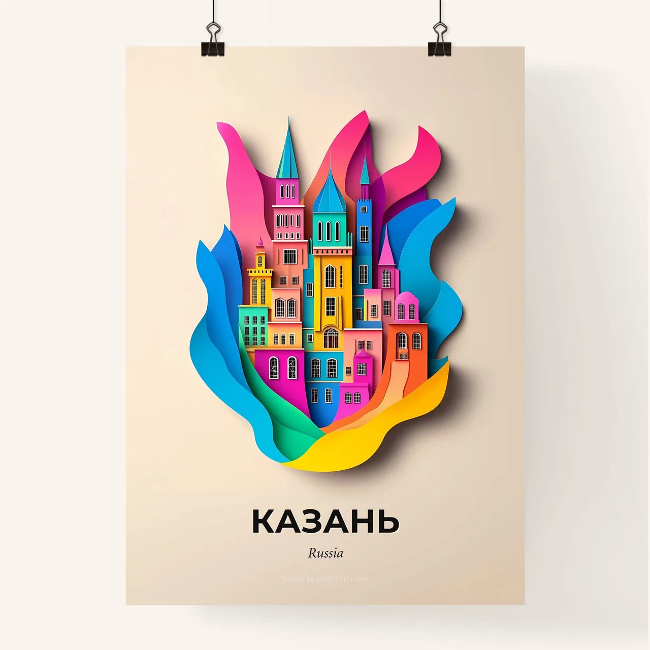 Vivid Kazan, Russia, Colorful Poster