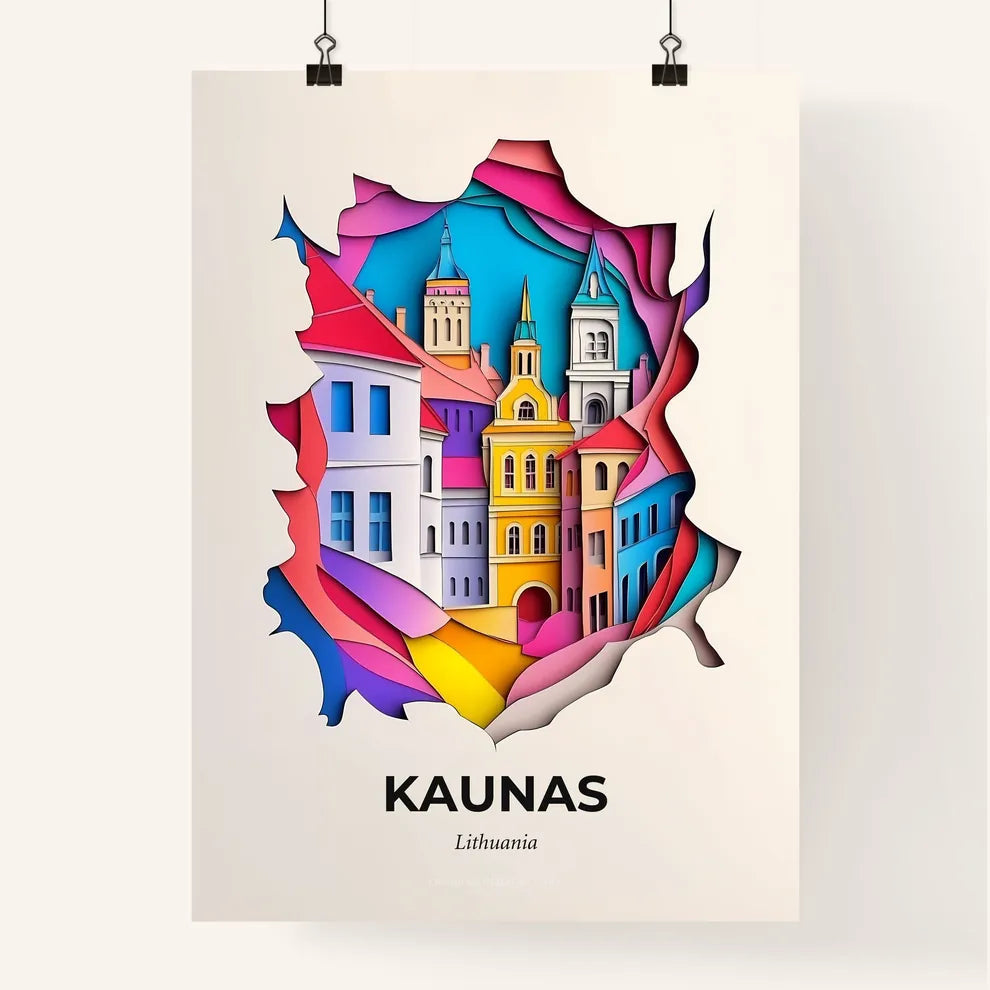 Vivid Kaunas, Lithuania, Colorful Poster