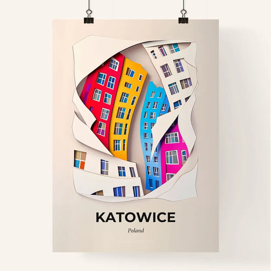 Vivid Katowice, Poland, Colorful Poster