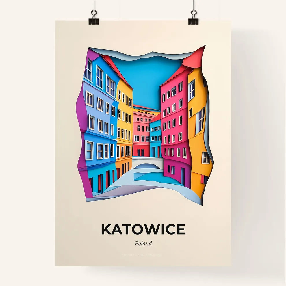 Vivid Katowice, Poland, Colorful Poster