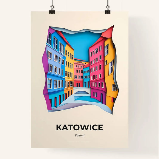 Vivid Katowice, Poland, Colorful Poster