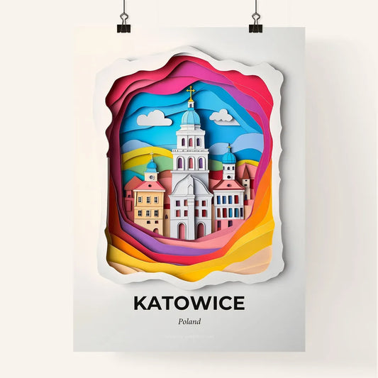 Vivid Katowice, Poland, Colorful Poster