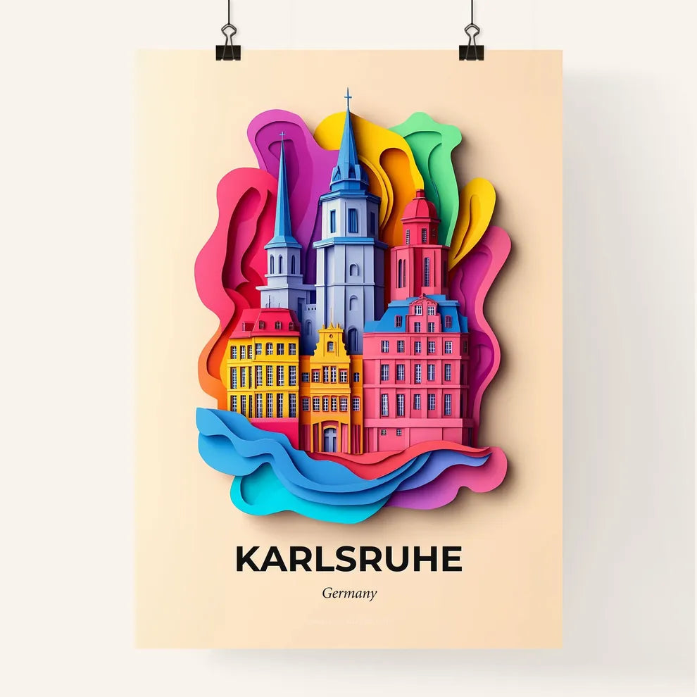 Vivid Karlsruhe, Germany, Colorful Poster