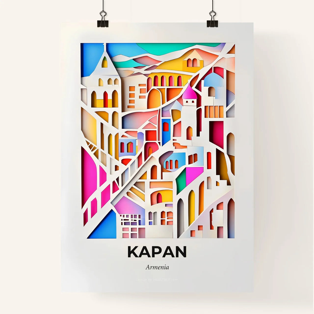 Vivid Kapan, Armenia, Colorful Poster